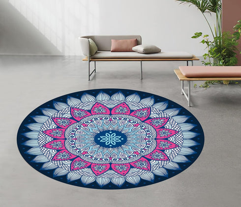 LERYG 140cm Pilates Mat Round Oversize Yoga Mat Suede Rubber Non-Slip Dia Exercise Mat Meditation Mat Workout Mat