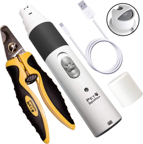 Dog Nail Grinder and Nail Clippers Kit, Size Option for Small, Medium, Large Dogs (Clippers+Grinder, Small)