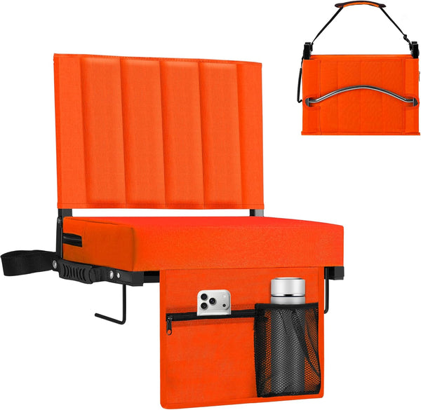 Stadium Seat for Bleachers with Back Support, Portable Bleacher Seat with Wide