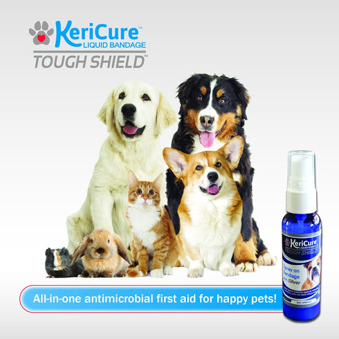 Tough Shield Silver Liquid Bandage Wound Spray for Dogs, Cats & Small Pets - 2oz First Aid Solution