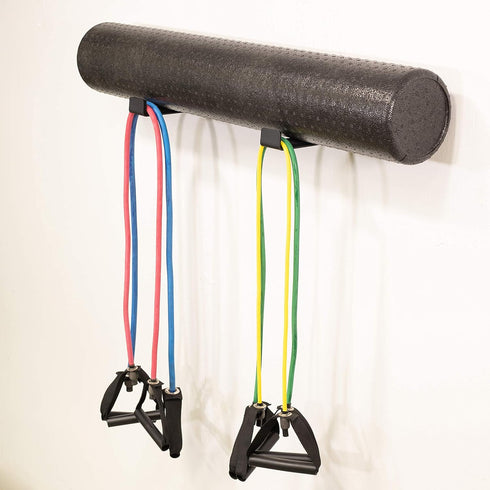 StoreYourBoard Yoga Mat Storage Rack | Foam Roller, Exercise Bands, Wall Hooks Gym Organizer