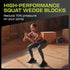 Squat Wedge Block Pair, Anti-Slip Slant Board for Squats, 17° Incline, Includes Backpack