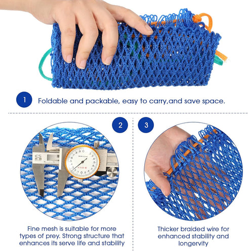 3 3 Skylety Pieces Crab Trap Bait Bags Outdoor Sports Style with Pieces Rubber Locker for Fishing Crab Traps Catch