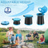 19.7"H XXL Portable Toilet - Adjustable Foldable Camping Toilet, Luggable Loo with Lid, Strap,Toilet Bag for Camping