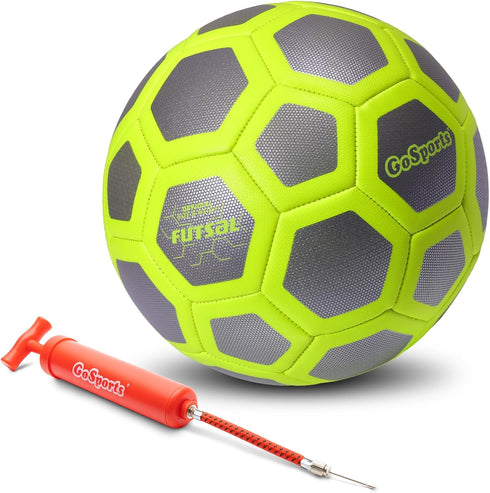GoSports Elite Futsal Balls, Indoor or Outdoor Games, Choose Single or 6 Pack, Includes Pump