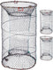 Abaodam Foldable Fishing Net Basket with Nylon Mesh, 3pcs Minnow Trap Cage