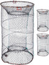 Abaodam Foldable Fishing Net Basket with Nylon Mesh, 3pcs Minnow Trap Cage