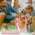 GAMUDA Velvet Dog Collar and Leash - Super Soft Heavy Duty Gold Buckle, Adjustable Easy to Clean (XL, Pink)