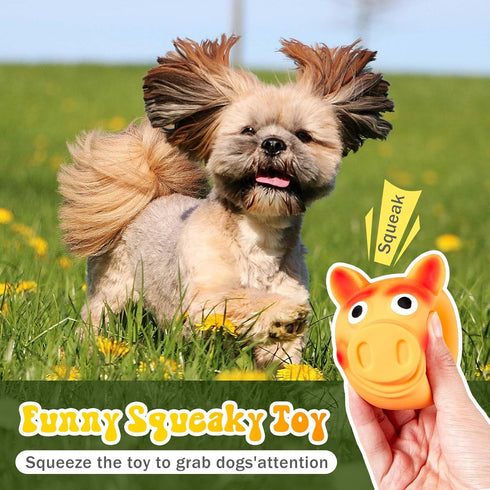 Liliful 9 Pcs Squeak Latex Dog Toys - Soft Rubber Chew Toy Grunting Pig Dog Toy for Small Puppy and Medium Pets
