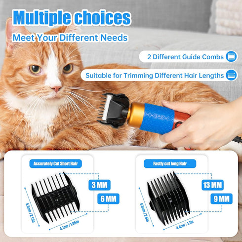 200W 2 10ft Electric Sheep Shears Professional Animal Clippers with Blades, Cord, Low-Noise & Safe Design for Sheep