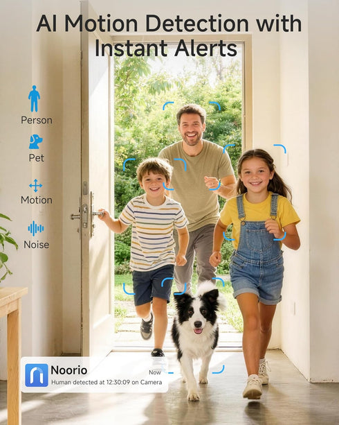 Noorio 4K 5GHz 360 T120 Security Indoor Camera, WiFi Security Camera, Pet/Dog/Baby Camera with Phone app, Pan-Tilt