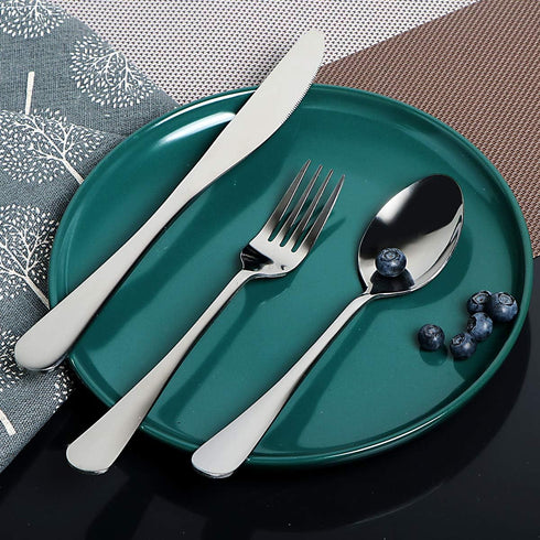 Travel Utensils Set with Case, 8pcs Reusable Stainless Steel Cutlery Including Knife, Fork, Spoon, Chopsticks (Silver)