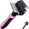 Dog Brush and Cat Brush with Deshedding Tool, Dematting Undercoat Brush for Dogs, Reduces Shedding Up to 95% (Pink
