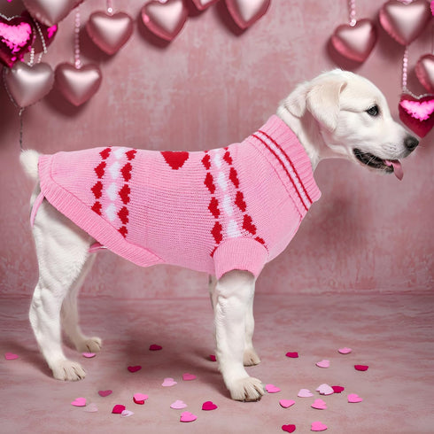 Dog Sweater Turtleneck Winter Coat Apparel - Warm Knitted Holiday Clothes for Cat and Puppy (Medium)