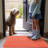 OLANLY Dog Door Mat for Muddy Paws, Absorbent Non-Slip Washable Mat, Quick Dry Chenille, 36x24, Coral