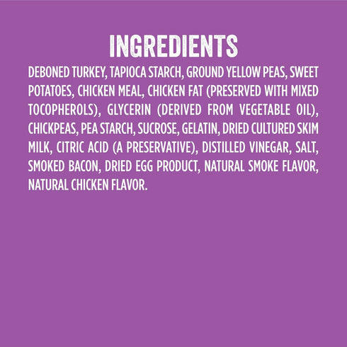 Evolve Grain Free Turkey, Bacon and Egg Flavored Dog Treats, 6oz Pack