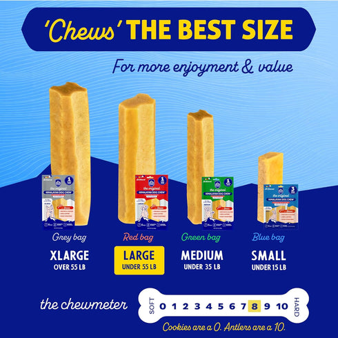 Himalayan Chew Original Yak Cheese Chew, Bacon Flavor, 1 Large Stick, 3.3 oz, Gluten Free, Healthy Treats for Dogs