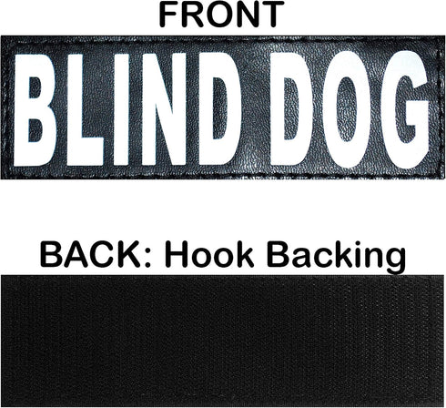 Doggie Stylz Set of 2 Reflective Blind Dog Removable Patches, Durable and Interchangeable for Harnesses & Vests.