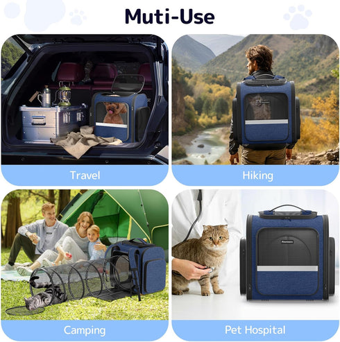 Backpack 2 1 Backpack Cat Carrier with Detachable Play Tunnel, in Cat Tunnel Suitable for Carrying & Playing
