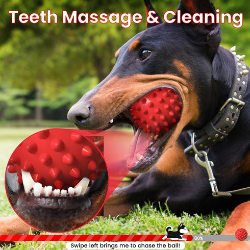 Apasiri Aggressive Chewers Dog Balls, Tough Spiky Rubber Pet Toys for Medium Breed Dogs