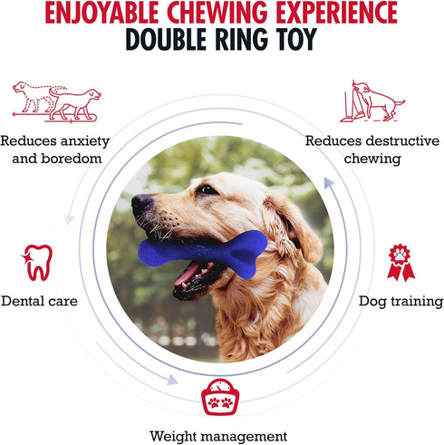 Tuff Pupper SuperChewy Tough Dog Bone Toy, Lifetime Replacement, Strong Natural Rubber, Great Fetch Toy for Dogs