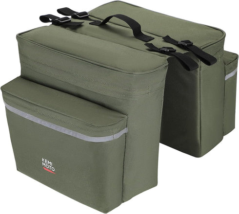 KEMIMOTO Portable Bike Pannier Bag, 30L Water Resistant Bicycle Trunk Bag with Reflective Trim
