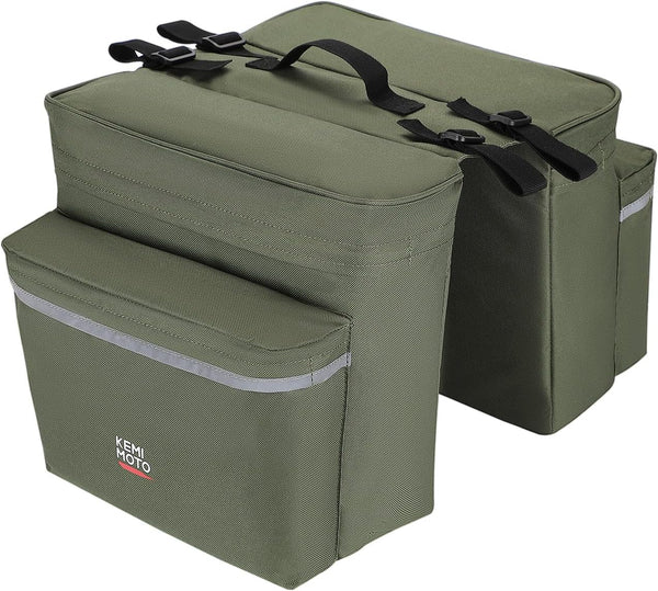 KEMIMOTO Portable Bike Pannier Bag, 30L Water Resistant Bicycle Trunk Bag with Reflective Trim