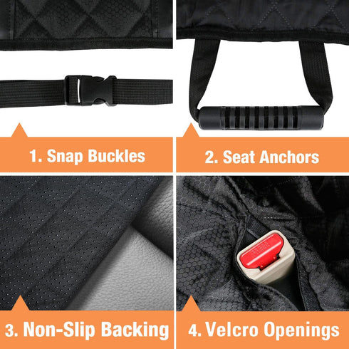 PETICON Waterproof Scratchproof Pet Bench Seat Covers for Cars, SUVs, Nonslip Durable Back Seat Cover for Dogs