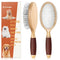 Dog Brush, Pin Brush for Dogs, 27mm Extra Long Pin Brush for Shedding, Beech Wood Material, Non-Slip Rubber Handle