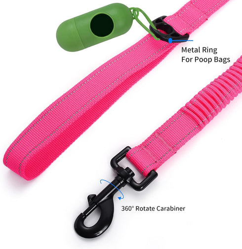 Mile High Life Bungee Dog Leash, Gentle Pull Training Lead for Dogs/Cats Under 20 lb, Soft Comfort Texture, 3-5 Feet