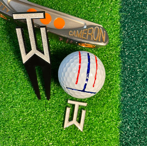 Golf Ball Marker with Hat Clip, Golf Alignment Ball Marker for Putting, Golf Divot Tool, Training Aid, Accessories Gift
