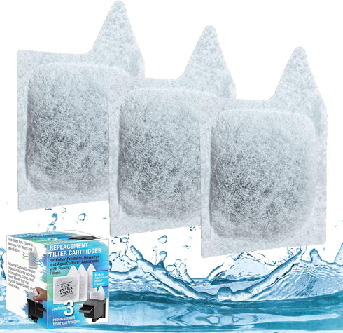 Koller Products XS Filter Cartridges, Replacement Cartridge for Fish Aquarium, 3 Pack