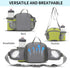 Peicees Large Hiking Fanny Pack Waist Bag for Men Women with Bottle Holder Water Resistant for Hiking Camping
