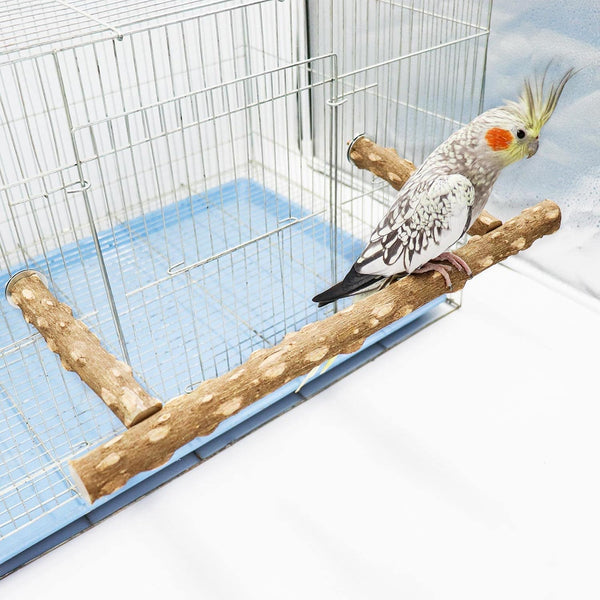 Large Bird Perch Stand, Natural Pepper Wood Bird Parrot Stand Branch, Birdcage Accessories for Parrots and Budgies