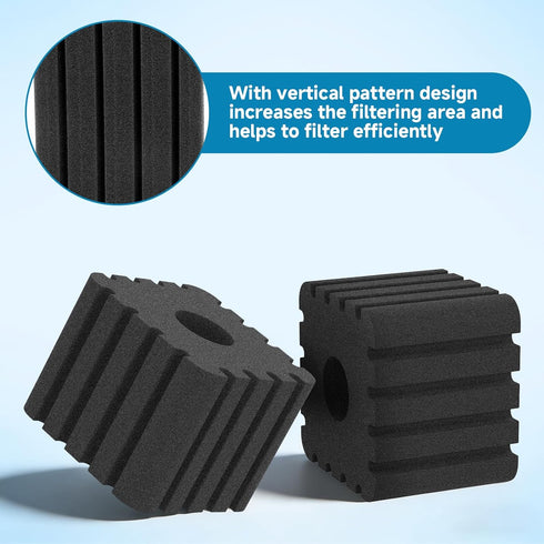 AQ046-M (2Pack) AQQA Aquarium Sponge Filter Replacement Sponges