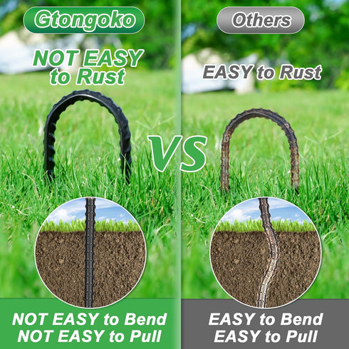 Gtongoko 16 Pack Trampolines Wind Stakes, 16 Inch Heavy Duty U Shaped Rebar Ground Anchors