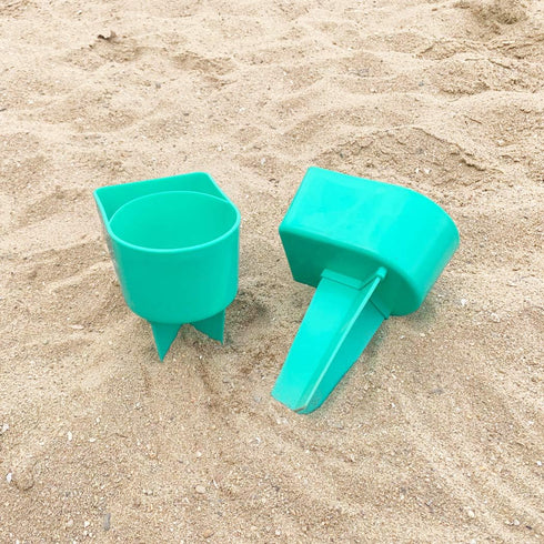 Home Queen Beach Cup Holder with Pocket, Multi-Functional Sand Cup Holder for Beverage, Phone, Sunglasses, Keys