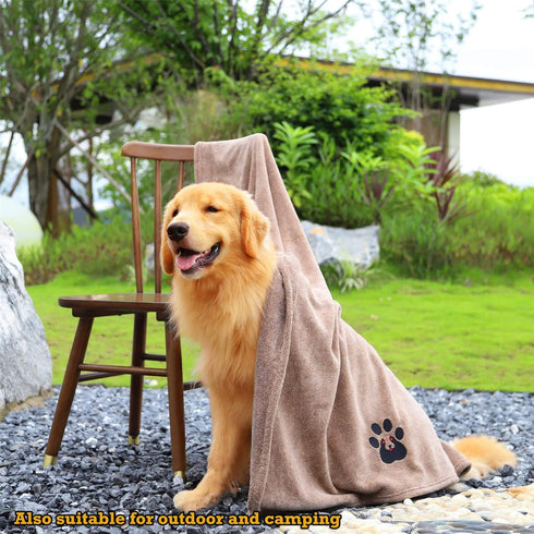 Extra Large Dog Towels for Drying Dogs, Super Absorbent Soft Microfiber Bath Grooming Towel for Pets (XL-55" * 36",