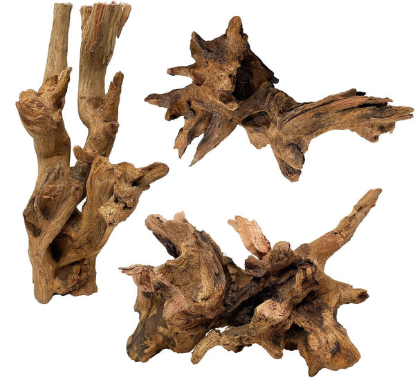 kathson 3 PCS Natural Driftwood Decoration for Fish Tank and Reptile Habitat, Assorted Sizes