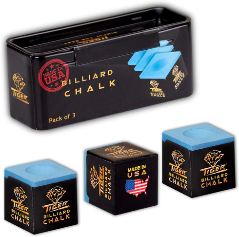 Pack of 3 Tiger Pool Cue Billiard Chalk - Blue