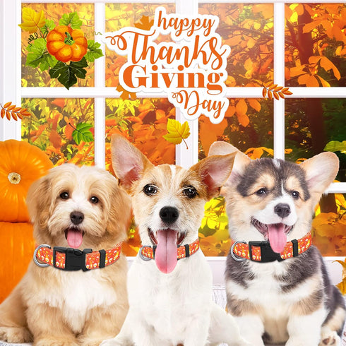 Buryeah 9 Pcs Adjustable Holiday Dog Collars for Fall, Halloween, Thanksgiving, Christmas for Small Dogs