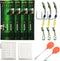 YOTO Carp Fishing Hair Rigs - 24 Pcs High Carbon Steel Curved Barbed Hooks with Swivels and Boilies