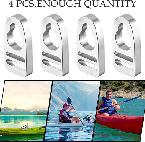 Zonon 4 Pcs Aluminum Kayak Seat Clips and Hooks, Replacement Kit for Kayak Seat Repair and Accessories
