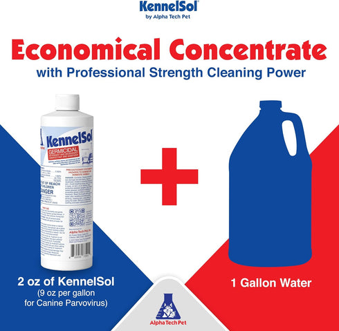 1-Step Kennel Cleaner - EPA Registered Liquid Concentrate Disinfectant and Deodorizer, 1 Pint