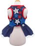 4th of July Holiday American Starshine Mesh Costume Skirt for Small Dogs, Independence Day Dog Dress Outfit for Male and Female Pets Puppies and Kitties