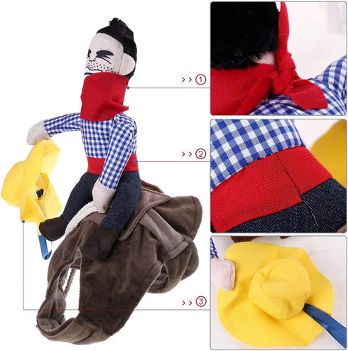 ISMARTEN Cowboy Rider Dog Costume for Dogs, Knight Style with Hat, X-Large