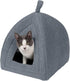Furhaven Cat Bed Cave for Indoor Cats & Small Dogs - Washable Polar Fleece Pet Tent with Removable Cushion - Heather