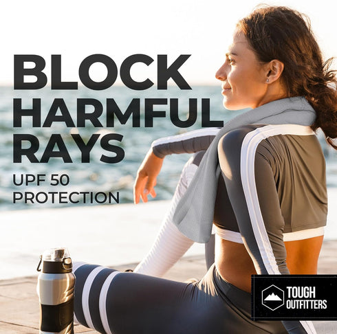 Tough Outdoors Cooling Towel for Neck & Face, Ice Wrap & Sweat Rag for Camping, Gym, Yoga & Sports, Workout Towel for