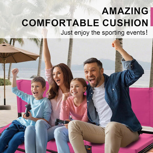 FZGhome 3 Stadium Seats with Back Support for Bleachers, Folding Bleacher Seat Bleacher Chairs with Back and Cushion