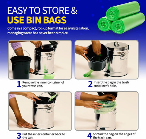 3.1 3-Pack 10 Pet Fit For Life Gal Leak-Proof Wastebasket Liners - of Medium Bags for Dog Droppings, Lawn, Garage